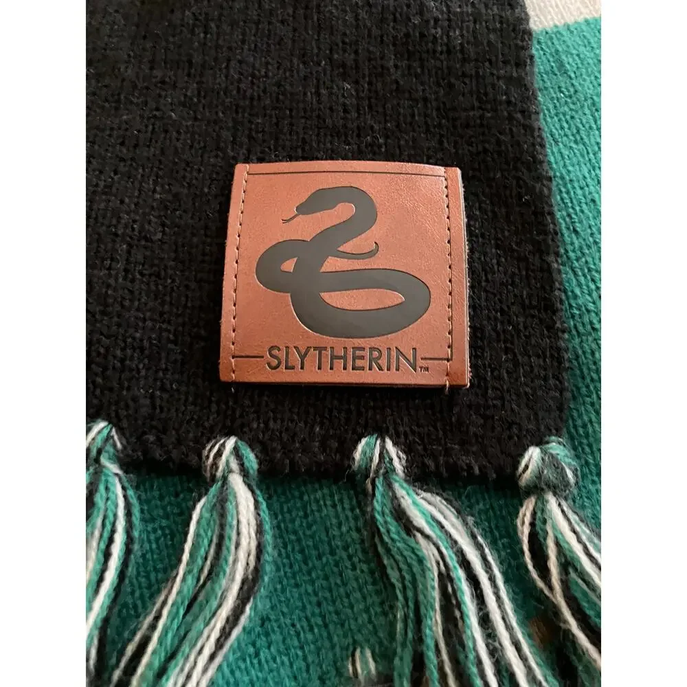Syltherin Green Black White Harry Potter Scarf Costume Halloween Snake Malfoy - Picture 2 of 7